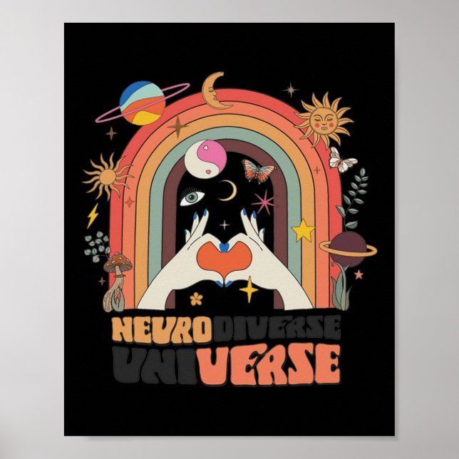 Medveten för universitetsrekreal retro Autism av n Poster (Framsidan)