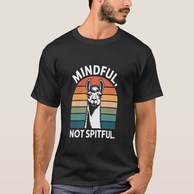 Medveten Inte Spottande Lama T Shirt (Framsida)