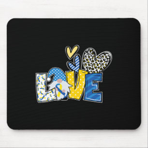 Medveten kärlek Gnomes Blue Gult Ribbon Down Syndr Musmatta