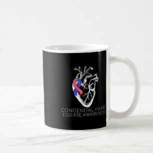 Medveten medfödd hjärtsjukdom, röd och blå kaffemugg