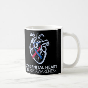 Medveten medfödd hjärtsjukdom, röd och blå kaffemugg
