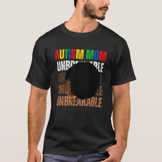 Medveten om Autism Mamma Obrytbar Afro Messy Bun A T Shirt