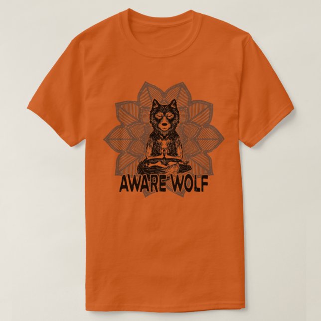 Medveten Varg Meditating Weregger Mandala T Shirt (Design framsida)