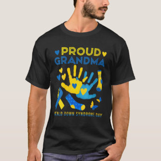 Medveten Womens Proud Grandma T21 World Down Syndr T Shirt