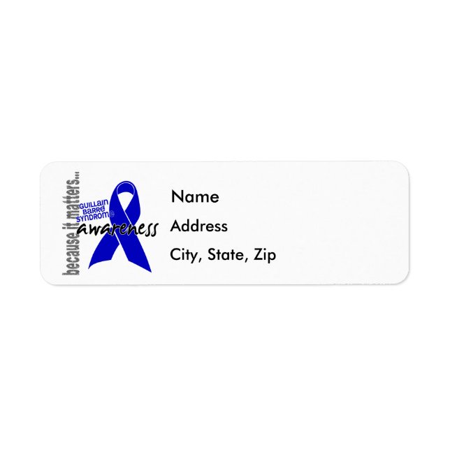 Medvetenhet 1 Guillain Barre Syndrome Returadress Etikett (Framsidan)