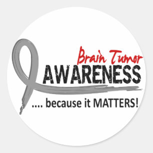 Medvetenhet 2 Brain Tumor Runt Klistermärke