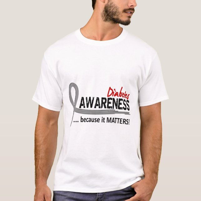 Medvetenhet 2 sockersjuka t-shirt (Framsida)