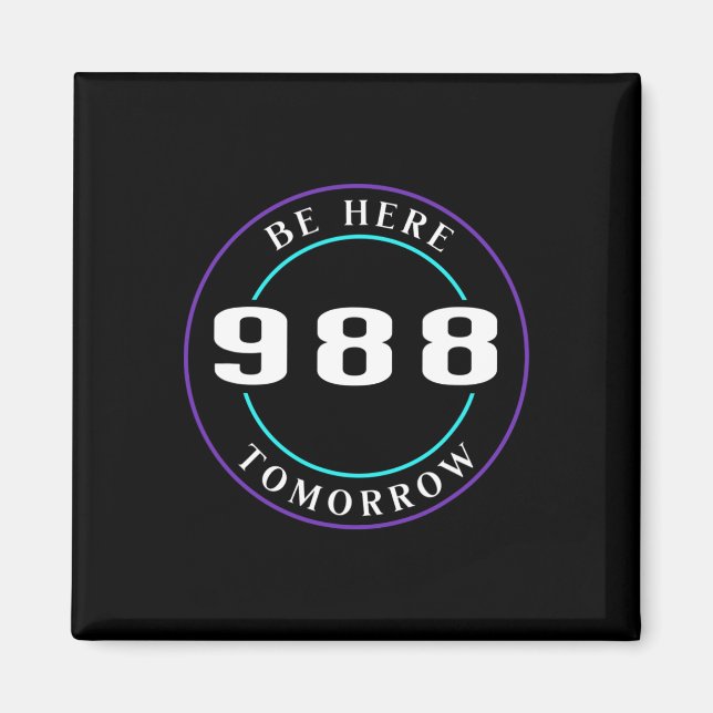 Medvetenhet 988 - Förebyggande av självmord Magnet (Framsidan)