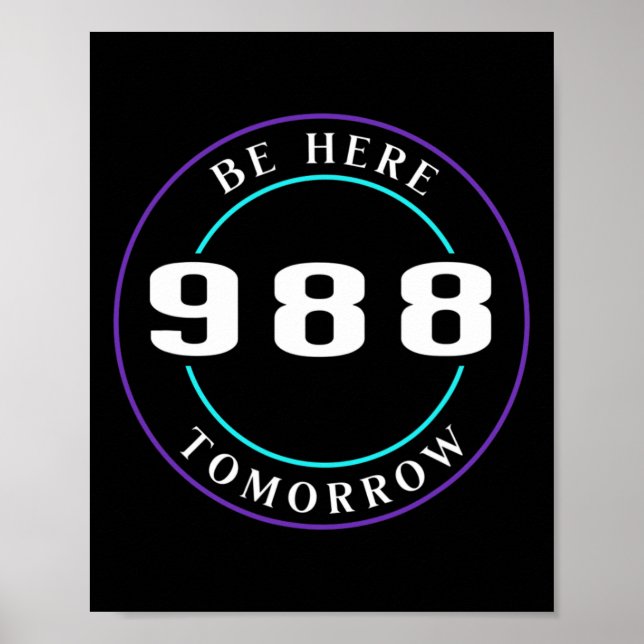 Medvetenhet 988 - Förebyggande av självmord Poster (Framsidan)