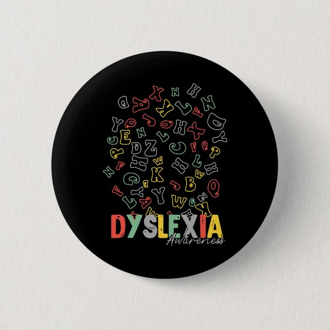 Medvetenhet Alphabet Rainbow Silver Ribbon Retro Knapp (Framsida)