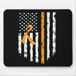 Medvetenhet Amerikansk Flagga Orange Ribbon Tee Musmatta
