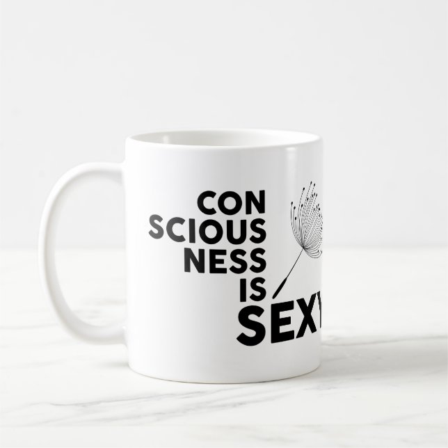 Medvetenhet är sexig dandelion kaffemugg (Vänster)