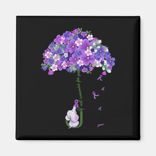 Medvetenhet Cute Elephant jag kommer ihåg för dig Magnet (Framsidan)