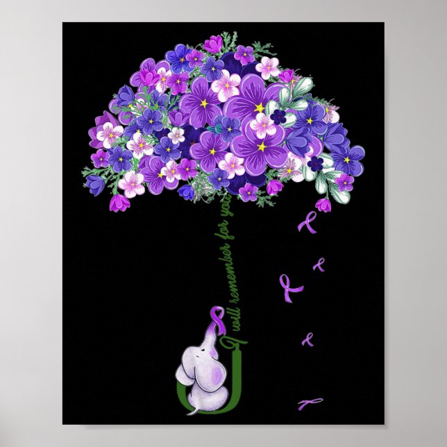 Medvetenhet Cute Elephant jag kommer ihåg för dig Poster (Framsidan)