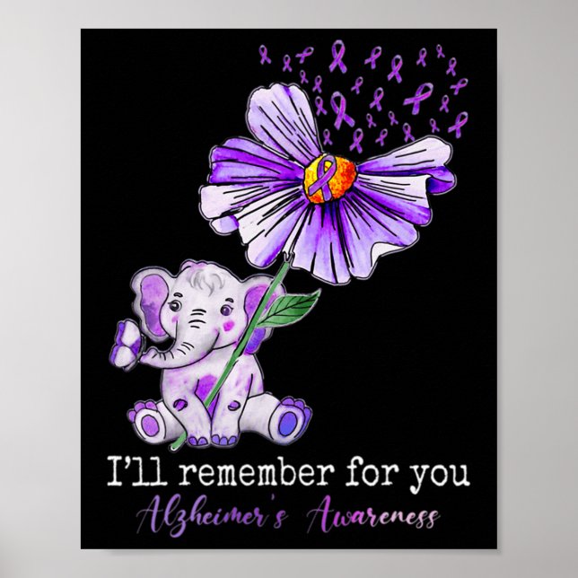 Medvetenhet Cute Elephant jag kommer ihåg för dig  Poster (Framsidan)