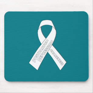 Medvetenhet efter förlossningsdepression Ribbon Musmatta