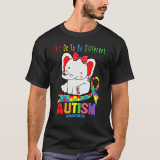 Medvetenhet Elefant Mamma Som Bär Örhängen Autism T Shirt