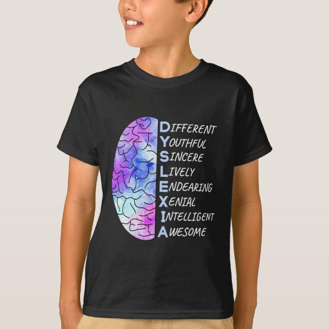Medvetenhet - färgstark Art Brain Teacher Therapis T Shirt (Framsida)