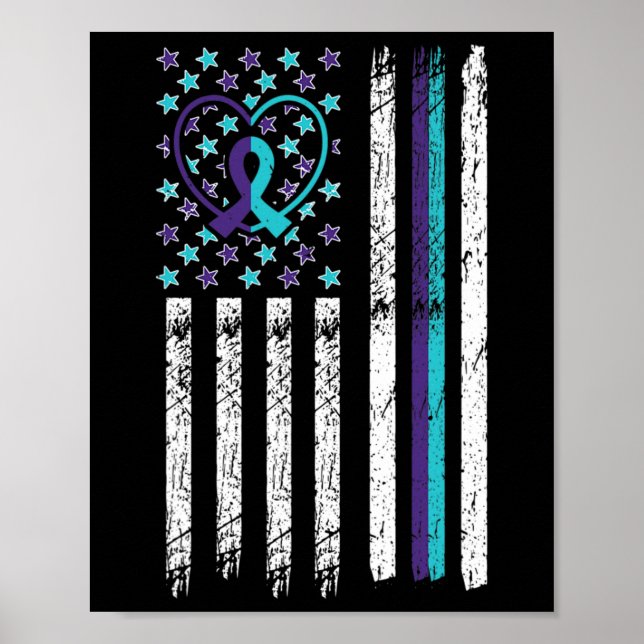 Medvetenhet Flagga Oro Behandling av psykisk ohäls Poster (Framsidan)