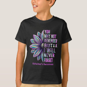 Medvetenhet Flower Kom ihåg att aldrig glömma bort T Shirt