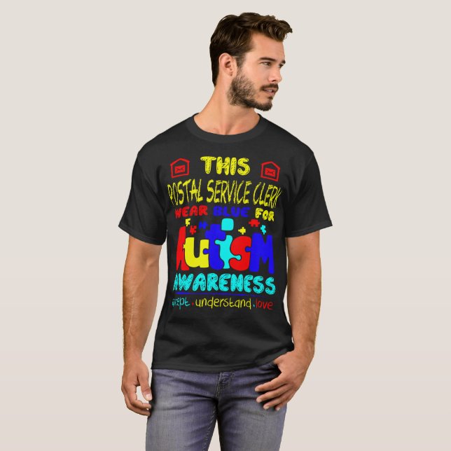 Medvetenhet för Autism för blått för T Shirt (Hel framsida)