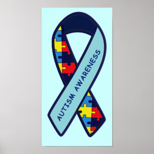 Medvetenhet för Autismpusselband Poster