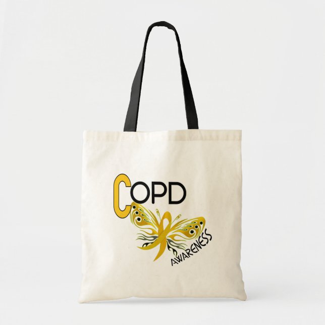 Medvetenhet för COPD-fjäril 3,1 Tygkasse (Framsidan)
