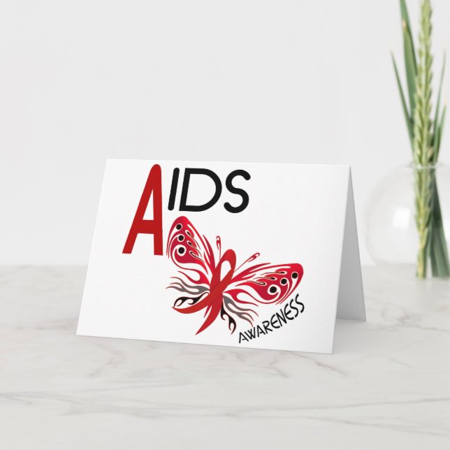 Medvetenhet för fjäril 3 för AIDS/HIV Kort (Framsida)