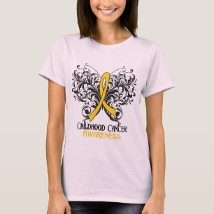 Medvetenhet för fjärilsbarndomcancer t shirt