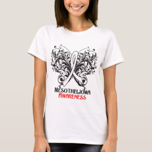 Medvetenhet för fjärilsMesotheliomacancer T-shirt