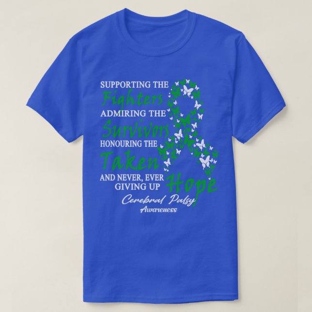 Medvetenhet från Cerebral Palsy till stöd för kamp T Shirt (Design framsida)