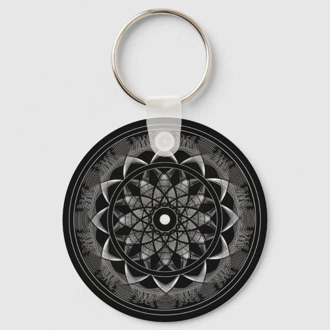 Medvetenhet - Helig Geometry Mandala Nyckelring (Framsida)