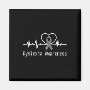 Medvetenhet Hjärtar mot Dyslexic Support-familjen Magnet