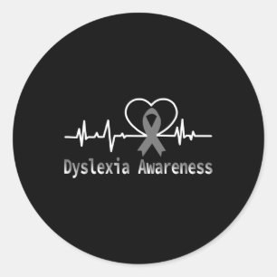 Medvetenhet Hjärtar mot Dyslexic Support-familjen Runt Klistermärke