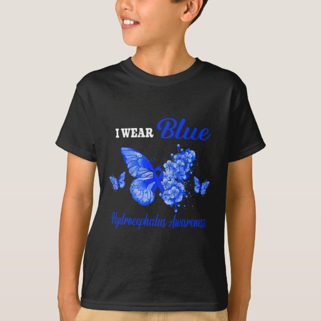 Medvetenhet I Bära Blue Butterfly T Shirt (Framsida)