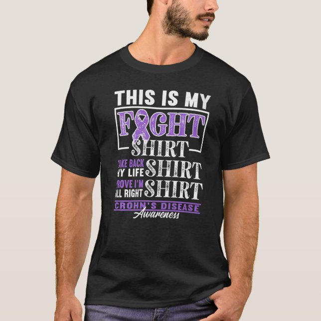 Medvetenhet i kampen mot inflammation Bowel Crohns T Shirt (Framsida)