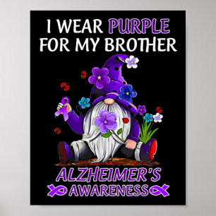 Medvetenhet Jag Bär Lila För Min Bror Gnome Poster
