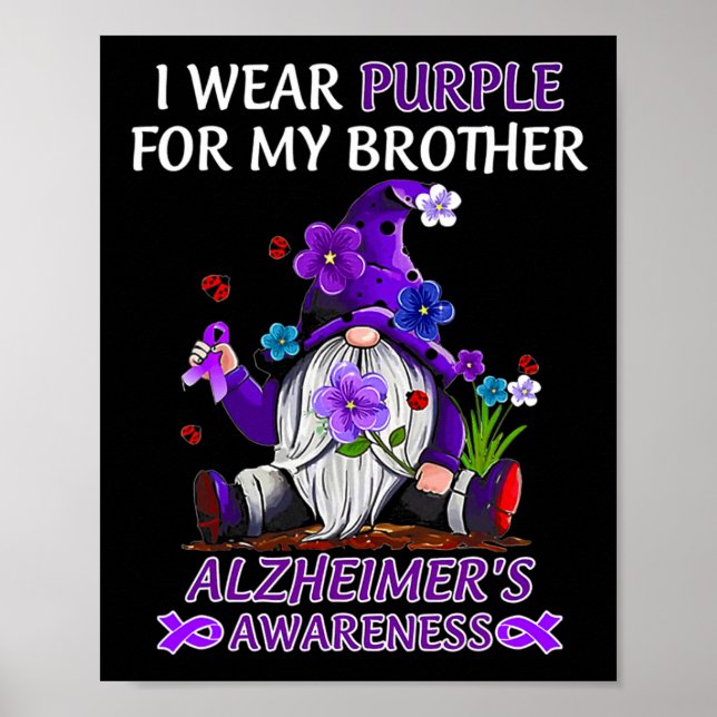 Medvetenhet Jag Bär Lila För Min Bror Gnome  Poster (Framsidan)