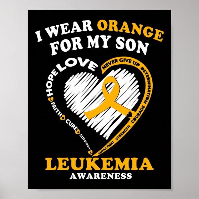Medvetenhet - jag Bäror Orange för min son Poster (Framsidan)