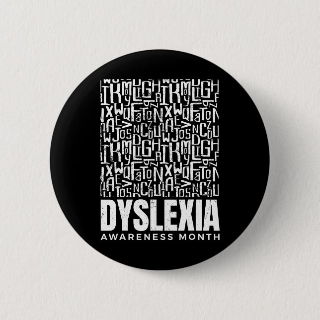 Medvetenhet Månad Dyslexia Warrior Dyslexic Knapp (Framsida)
