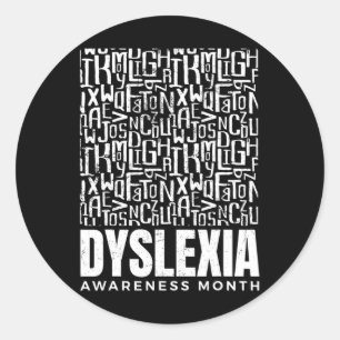 Medvetenhet Månad Dyslexia Warrior Dyslexic Runt Klistermärke