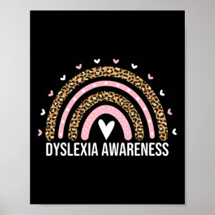 Medvetenhet Månadsleopard Rainbow Dyslexia för kvi Poster