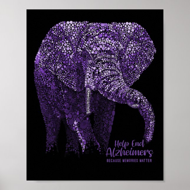 Medvetenhet och gåvor Lila Elephant Poster (Framsidan)