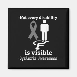 Medvetenhet oktober Silver Ribbon Dyslexic Teacher Magnet
