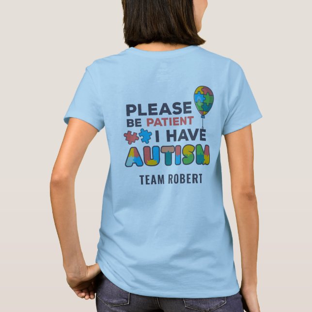 Medvetenhet om anpassningsbarnas autism Var patien T Shirt (Baksida)