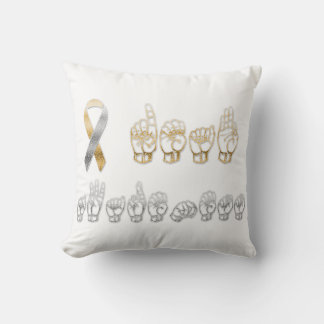 Medvetenhet om ASL American Sign Language Döv Kudde