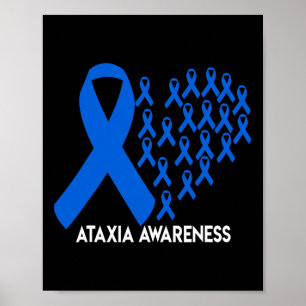 Medvetenhet om Ataxi Blått Band Presente Poster