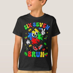 Medvetenhet om autism 67 sex sju bruh pussel pojke t shirt