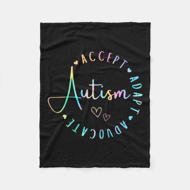 Medvetenhet om autism Acceptera Adapt-advokat förs Fleecefilt (Framsidan)