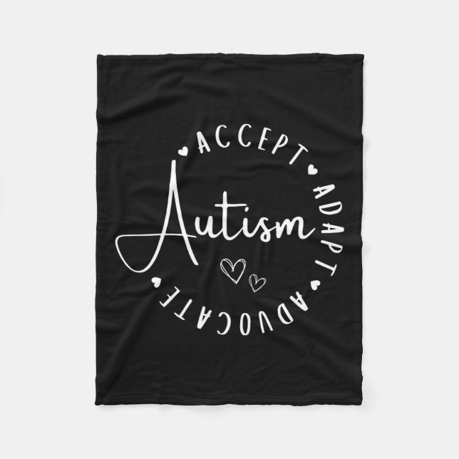 Medvetenhet om autism Acceptera Adapt-advokat förs Fleecefilt (Framsidan)